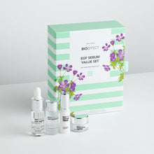 Afbeelding in Gallery-weergave laden, BIOEFFECT EGF Serum Value Set geschenkdoos met serum, essence, dagserum en hydraterende crème
